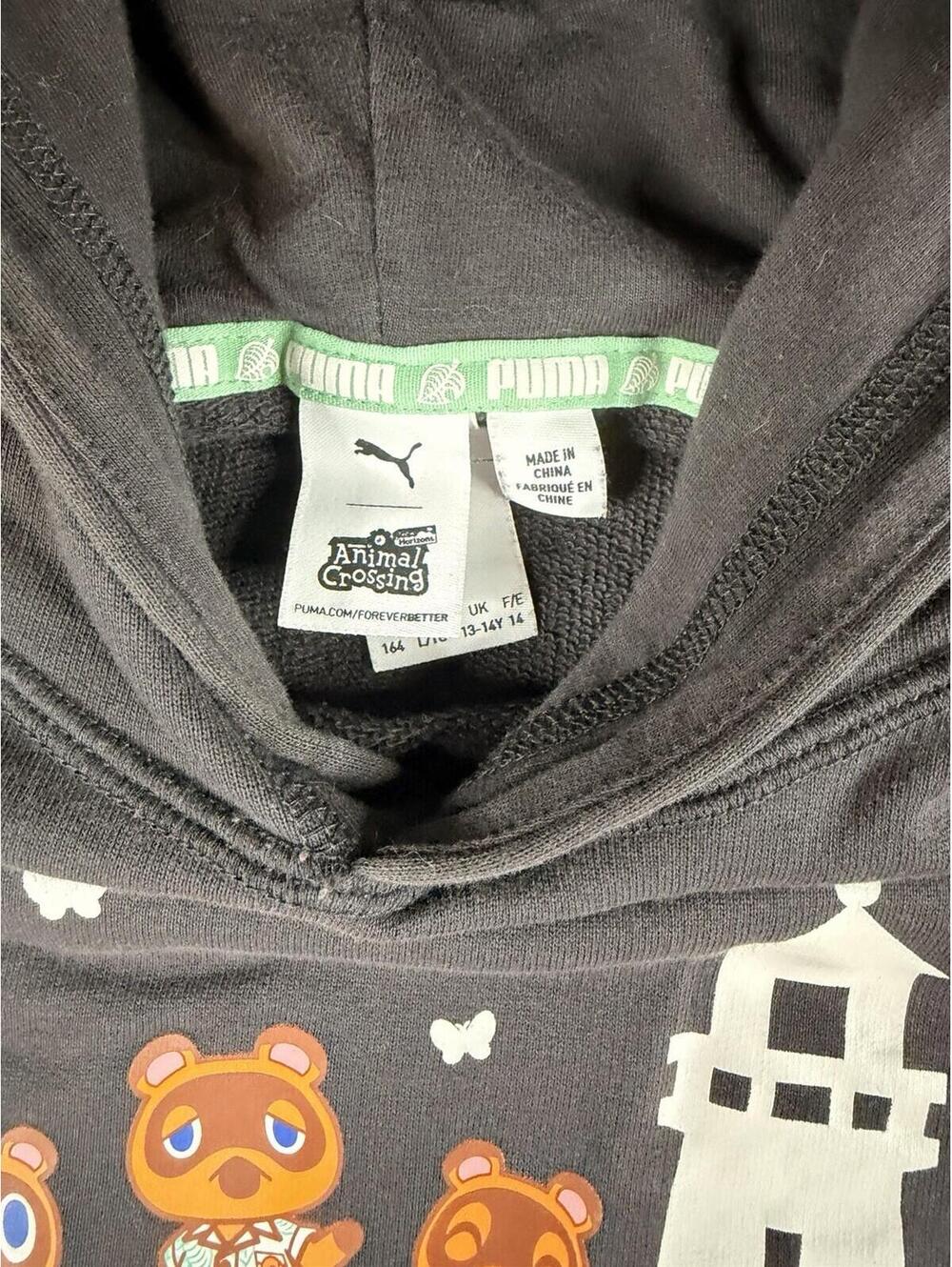 PUMA Animal Crossing Tom Nook Men's Black Pullover Hoodie L Fleece Graphic - Picture 4 of 11